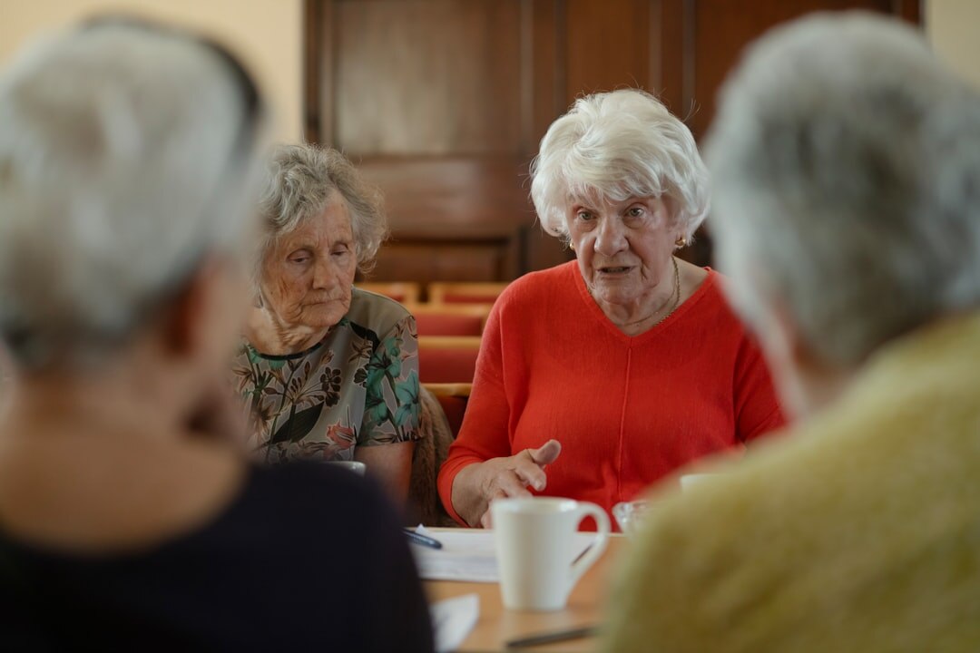 group of seniors playing cards