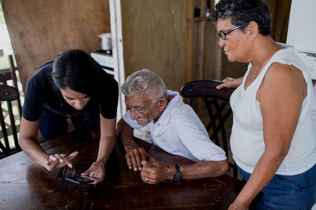 senior volunteer helping