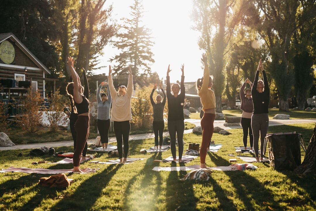 seniors doing yoga