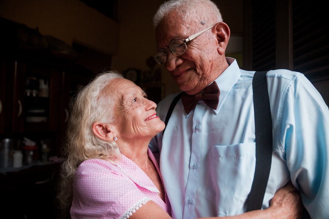 elderly couple discussing health